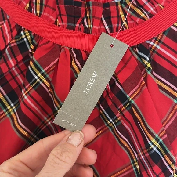 Brand new with tag Ruffleneck sleeveless poplin top Good Tidings plaid small - Picture 7 of 12